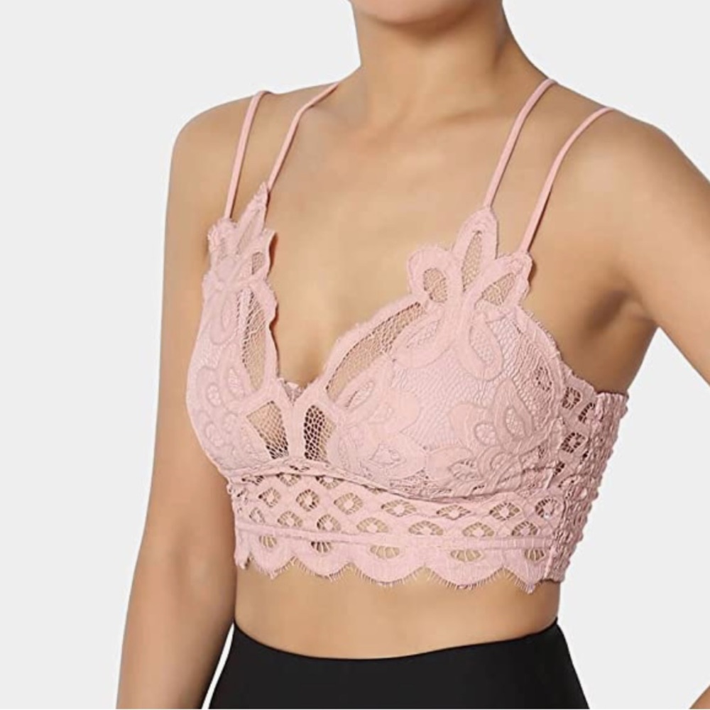 Cross strap lace bralette
